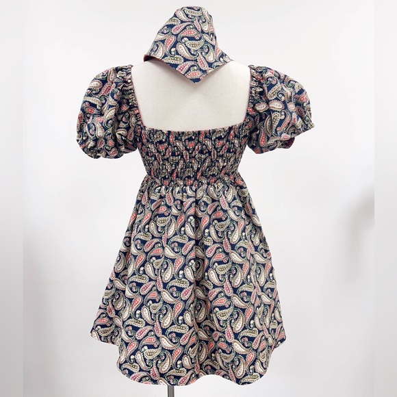 ✨ RARE ✨ REVERSIBLE Strega Nona Paisley Dress WITH POCKETS ! and Bandana - Picture 2 of 7